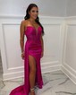 Sheath/Column Strapless Satin Corset Prom Dresses With Ruched