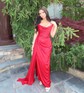 Black Sheath/Column Strapless Satin Prom Dresses With Ruched