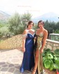 Sheath/Column V-neck Metallic Prom Dresses With Ruched