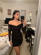 Glitter Black Bodycon Long Sleeve Ruched Mini Dress