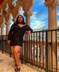 Glitter Black Bodycon Long Sleeve Ruched Mini Dress