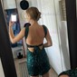 Sparkly Black Fitted Cut Out Sequin Dress