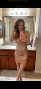 Sparkly Bodycon Sequin V-neck Mini Dress