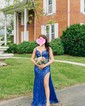 Sheath/Column V-neck Sparkly Sequin Prom Dresses