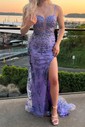 Sheath/Column V-neck Sparkly Sequin Prom Dresses