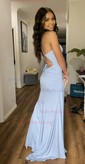 Sheath/Column Cowl Neck Glitter Prom Dresses With Ruched