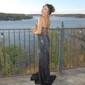 Black Mermaid V-neck Jersey Beaded Prom Dresses