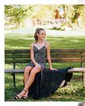 Black Mermaid V-neck Jersey Beaded Prom Dresses