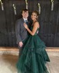 Princess Off-the-shoulder Tulle Ruffle Prom Dresses With Appliques