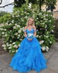 Princess Off-the-shoulder Tulle Ruffle Prom Dresses With Appliques