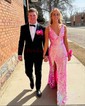 Mermaid V-neck Backless Sparkly Sequin Prom Dresses