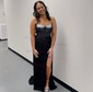 Sheath/Column Scoop Neck Chiffon Beaded Prom Dresses With Ruched