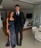 Sheath/Column Strapless Glitter Corset Prom Dresses With Ruched