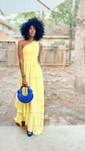 Daffodil A-line One Shoulder Chiffon Ruffle Prom Dresses