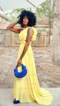 Daffodil A-line One Shoulder Chiffon Ruffle Prom Dresses
