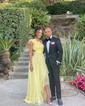 Daffodil A-line One Shoulder Chiffon Ruffle Prom Dresses
