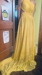 Daffodil A-line One Shoulder Chiffon Ruffle Prom Dresses