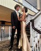 Sheath/Column Strapless Satin Prom Dresses With Ruched