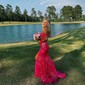 Sheath/Column Off-the-shoulder Sparkly Sequin Prom Dresses