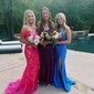 Sheath/Column Off-the-shoulder Sparkly Sequin Prom Dresses