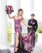 Sheath/Column Off-the-shoulder Sparkly Sequin Prom Dresses