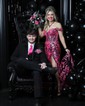 Sheath/Column Off-the-shoulder Sparkly Sequin Prom Dresses