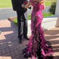Sheath/Column Off-the-shoulder Sparkly Sequin Prom Dresses
