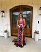Sheath/Column Off-the-shoulder Sparkly Sequin Prom Dresses