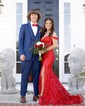 Sheath/Column Off-the-shoulder Sparkly Sequin Prom Dresses