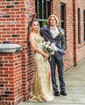 Sheath/Column Off-the-shoulder Sparkly Sequin Prom Dresses