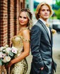 Sheath/Column Off-the-shoulder Sparkly Sequin Prom Dresses