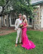 Sheath/Column Off-the-shoulder Sparkly Sequin Prom Dresses