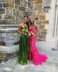Sheath/Column Off-the-shoulder Sparkly Sequin Prom Dresses