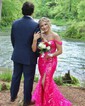 Sheath/Column Off-the-shoulder Sparkly Sequin Prom Dresses