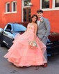 Princess Square Neck Tulle Ruffle Prom Dresses With Appliques