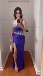 Sheath/Column One Shoulder Jersey Corset Prom Dresses With Beading