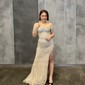 Sheath/Column Off-the-shoulder Beaded Sequin Prom Dresses With Fringe