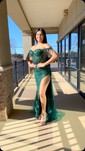 Sheath/Column Off-the-shoulder Beaded Sequin Prom Dresses With Fringe