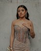 Sheath/Column V-neck Sparkly Sequin Prom Dresses With Beading