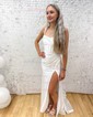 Sheath/Column Square Neck Satin Corset Prom Dresses With Ruched