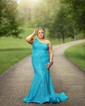 Mermaid One Shoulder Sparkly Sequin Prom Dresses