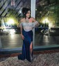 Mermaid Off-the-shoulder Satin Corset Prom Dresses With Fringe
