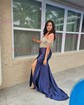 Mermaid Off-the-shoulder Satin Corset Prom Dresses With Fringe
