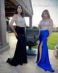 Mermaid Off-the-shoulder Satin Corset Prom Dresses With Fringe