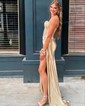 Sheath/Column Sweetheart Satin Corset Prom Dresses With Appliques