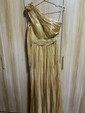 Ball Gown One Shoulder Metallic Prom Dresses With Ruched