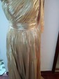 Ball Gown One Shoulder Metallic Prom Dresses With Ruched