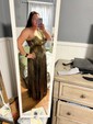 Ball Gown One Shoulder Metallic Prom Dresses With Ruched