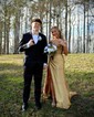 Sheath/Column Strapless Satin Beaded Prom Dresses With Ruched