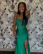 Mermaid Strapless Jersey Corset Prom Dresses With Beading